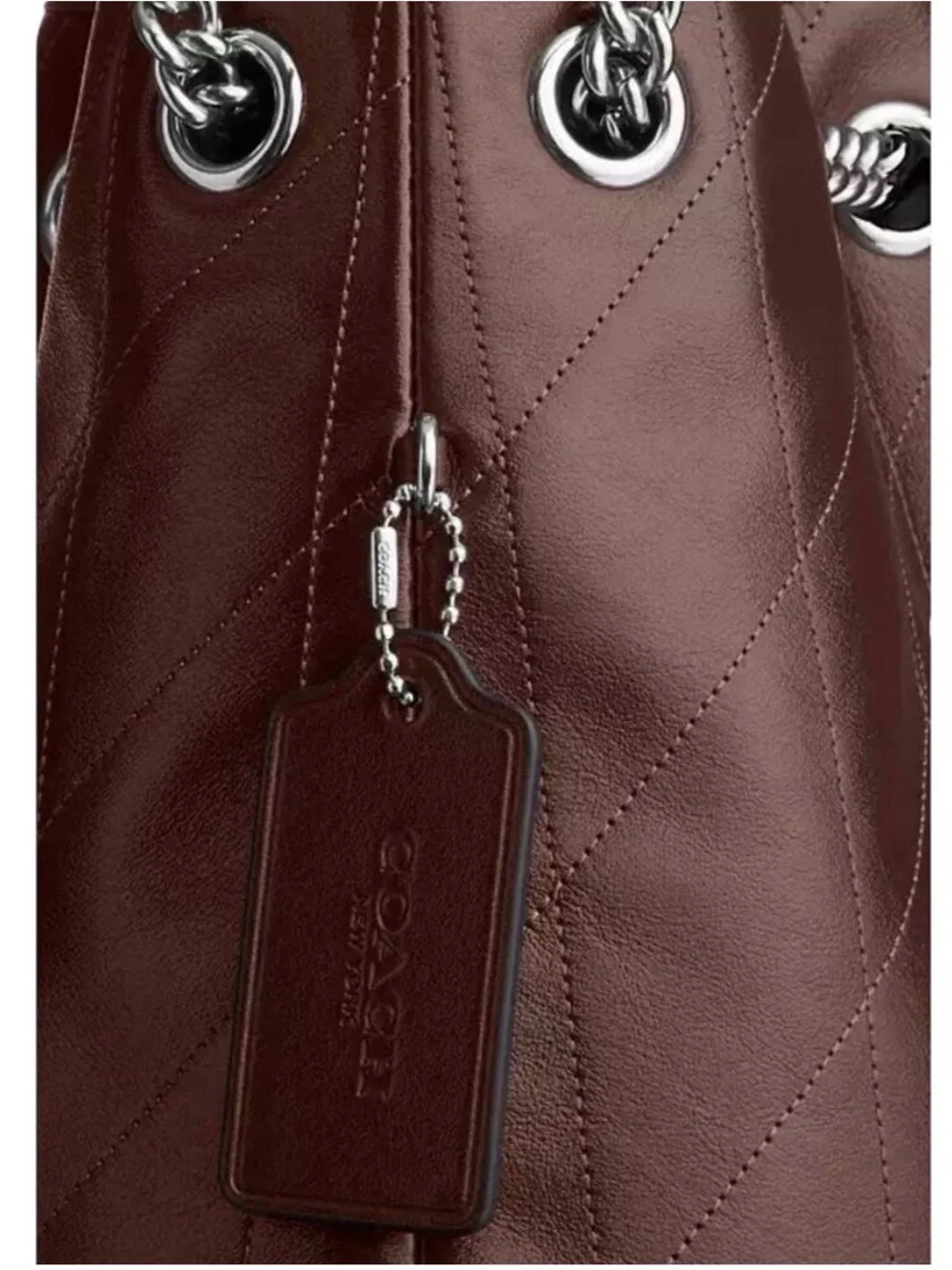NWT Coach Evelyn Quilted Leather Shoulder Bag Brown Maple Purse Medium Handbag
